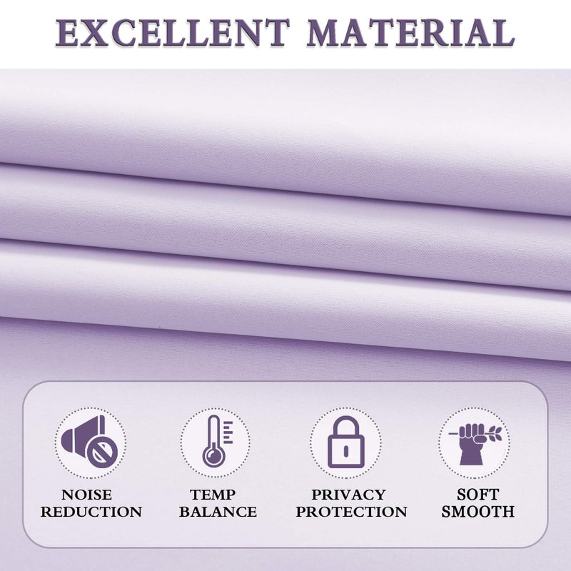 DONREN 84 Inches Long 2 Panels Lavender Purple Curtain Panels for Bedroom - Room Darkening Rod Pocket Thermal Insulated Drapes for Living Room,42 W x 84 L - Image 5
